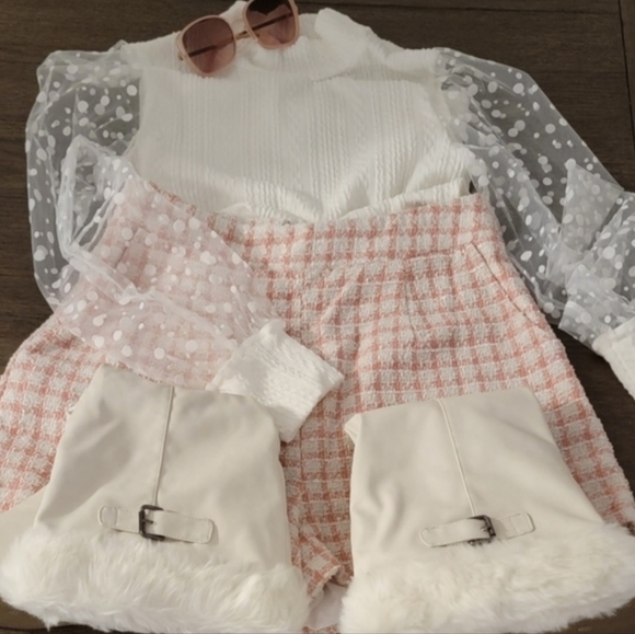 Midnight Velvet Winter White Leather Fur Hidden Wedge Women's Boots Size 11 - Picture 16 of 16